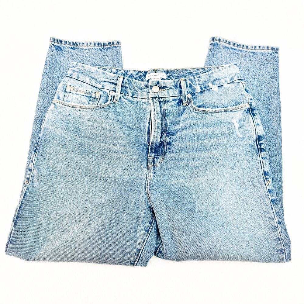Good American Straight Leg Denim Jeans GGBDH602T Size 6 / 28 - Picture 4 of 8